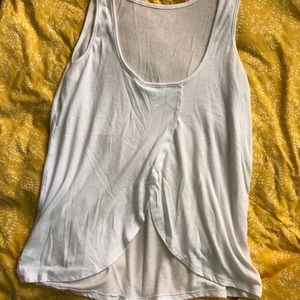 Tulip hem loose white tank top